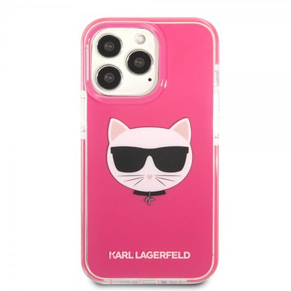 Karl Lagerfeld iPhone 13 Pro -kuori Choupette Fuchsia