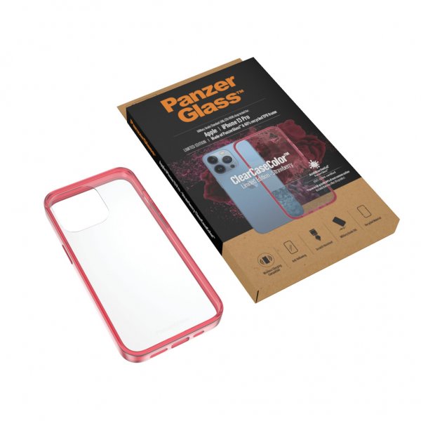 PanzerGlass iPhone 13 Pro -suojakuori ClearCase Color Strawberry
