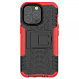 iPhone 13 Pro Kuori, rengaskuvio, jalustaominaisuus, punainen