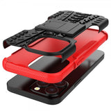 iPhone 13 Pro Kuori, rengaskuvio, jalustaominaisuus, punainen