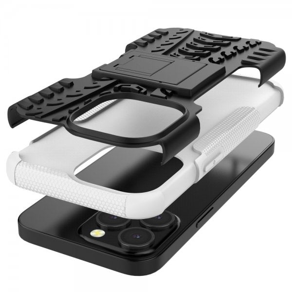 iPhone 13 Pro Kuoret Rengaskuvio Jalustatoiminto Valkoinen