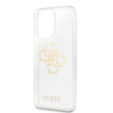 Guess iPhone 13 Pro -suojakuori, täysin läpinäkyvä glitter