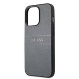 Guess iPhone 13 Pro -suojakuori Hot Stamp Metal Logo - harmaa