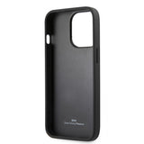 BMW iPhone 13 Pro -suojakuori Hot Stamp Metal Logo, musta