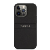Guess iPhone 13 Pro -suojakuori Hot Stamp Metal Logo, musta