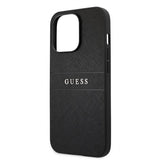 Guess iPhone 13 Pro -suojakuori Hot Stamp Metal Logo, musta