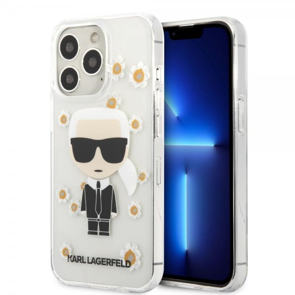 Karl Lagerfeld iPhone 13 Pro kuori Iconic Flower läpinäkyvä