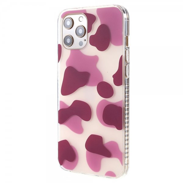 iPhone 13 Pro Kuori Lehmäkuvio Vaaleanpunainen