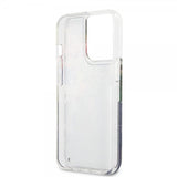 Guess iPhone 13 Pro -kuori, Liquid Glitter Flower Pattern, sininen