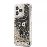 Karl Lagerfeld iPhone 13 Pro Suojakuori Liquid Glitter Gatsby Musta