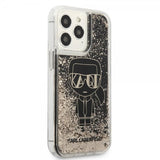 Karl Lagerfeld iPhone 13 Pro Suojakuori Liquid Glitter Gatsby Musta
