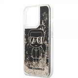 Karl Lagerfeld iPhone 13 Pro Suojakuori Liquid Glitter Gatsby Musta