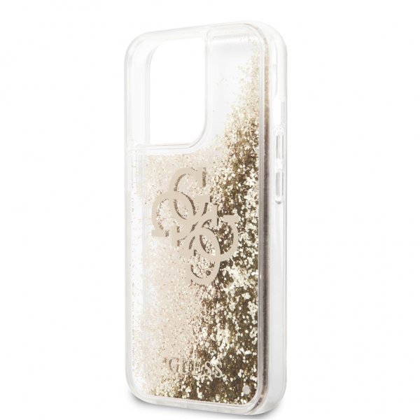 Guess iPhone 13 Pro -suojakuori Liquid Glitter, kulta
