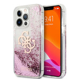 Guess iPhone 13 Pro -suojakuori Liquid Glitter, ruusukulta
