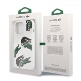 Lacoste iPhone 13 Pro -suojakuori Liquid Silicone Allover Pattern White