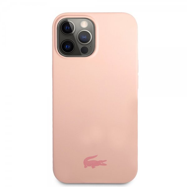 Lacoste iPhone 13 Pro -kuori, Liquid Silicone Glossy Logo, vaaleanpunainen