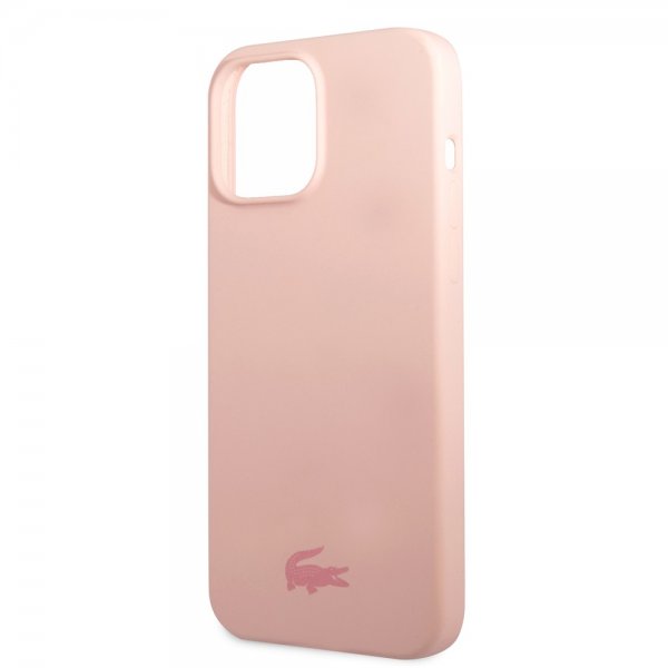 Lacoste iPhone 13 Pro -kuori, Liquid Silicone Glossy Logo, vaaleanpunainen