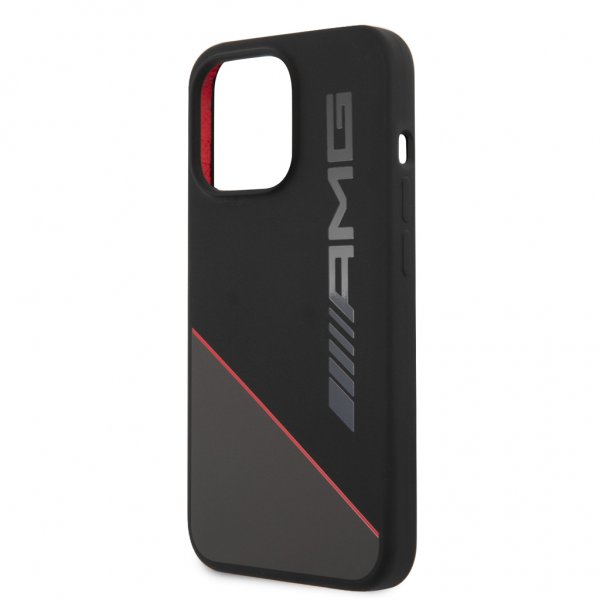AMG iPhone 13 Pro -suojakuori, Liquid Silicone, Two Tone, musta