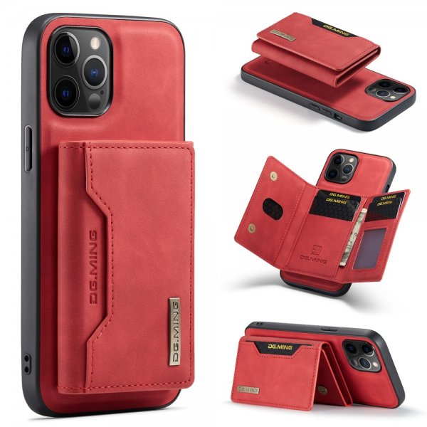 Dg.Ming iPhone 13 Pro -suojakuori, M2-sarja, irrotettava korttipidike, punainen