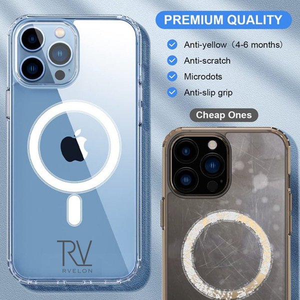 Rvelon iPhone 13 Pro -suojakuori TPU MagSafe Läpinäkyvä