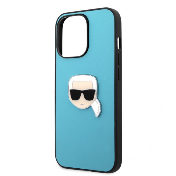Karl Lagerfeld iPhone 13 Pro -suojakuori, metallilogo, sininen