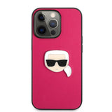 Karl Lagerfeld iPhone 13 Pro -kuori Metal Logo, pinkki