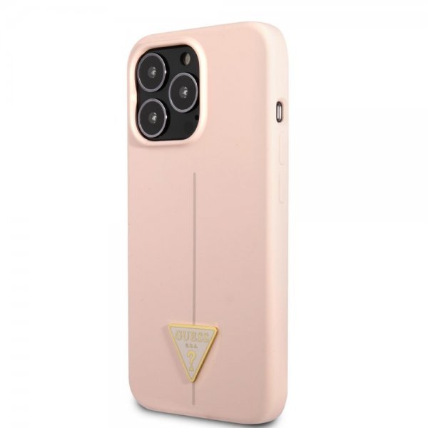 Guess iPhone 13 Pro Suojakuori Metal Triangle Pinkki