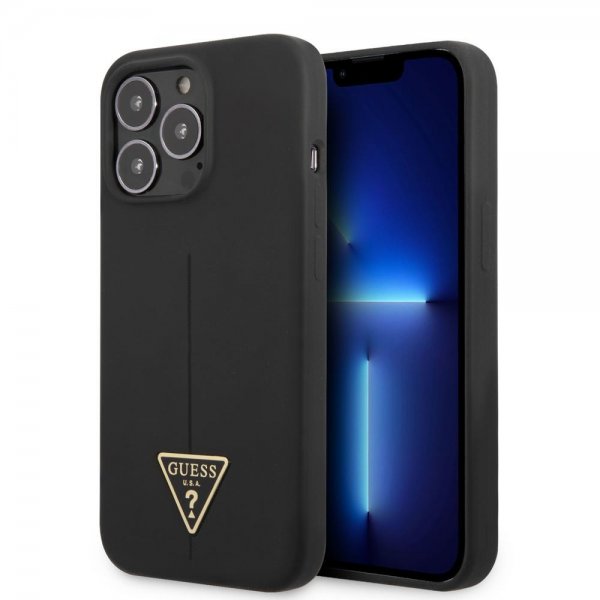Guess iPhone 13 Pro Suojakuori Metal Triangle Musta