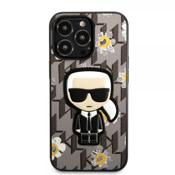 Karl Lagerfeld iPhone 13 Pro kuori, Monogram Iconic Patch, harmaa