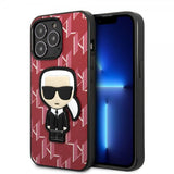 Karl Lagerfeld iPhone 13 Pro -kuori Monogram Iconic Patch, punainen