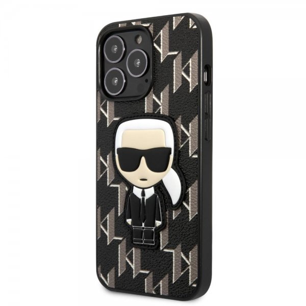 Karl Lagerfeld iPhone 13 Pro Suojakuori Monogram Iconic Patch Musta