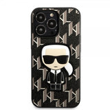 Karl Lagerfeld iPhone 13 Pro Suojakuori Monogram Iconic Patch Musta