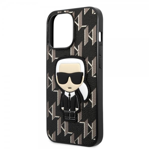 Karl Lagerfeld iPhone 13 Pro Suojakuori Monogram Iconic Patch Musta