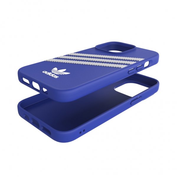 Adidas iPhone 13 Pro -suojakuori, muotoonvalettu PU Collegiate Royal