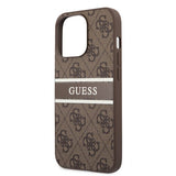 Guess iPhone 13 Pro -suojakuori, Printed Stripe, ruskea