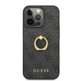 Guess iPhone 13 Pro Suojakuori Sormusjalusta Harmaa