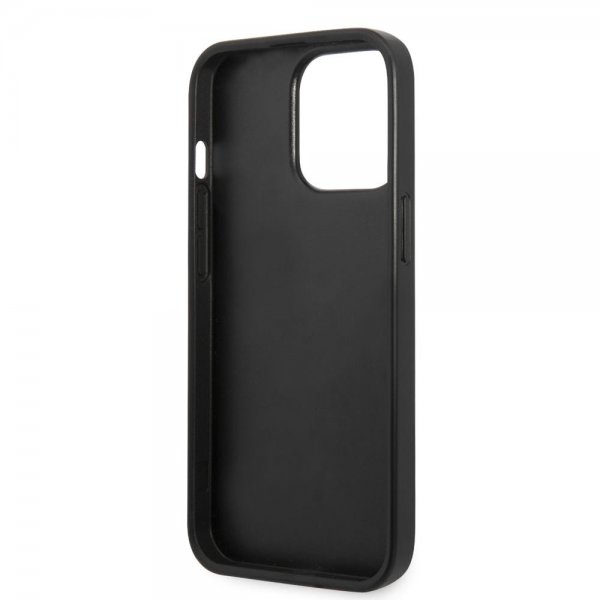 Karl Lagerfeld iPhone 13 Pro -kuori Saffiano Metal Plaque musta