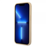 Guess iPhone 13 Pro Saffiano Metal Triangle Beige -suojakuori