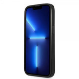 Guess iPhone 13 Pro Saffiano Metal Triangle Suoja Musta