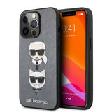 Karl Lagerfeld iPhone 13 Pro Saffiano Silver -suojakuori