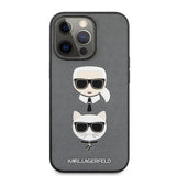 Karl Lagerfeld iPhone 13 Pro Saffiano Silver -suojakuori