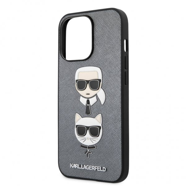 Karl Lagerfeld iPhone 13 Pro Saffiano Silver -suojakuori