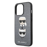 Karl Lagerfeld iPhone 13 Pro Saffiano Silver -suojakuori