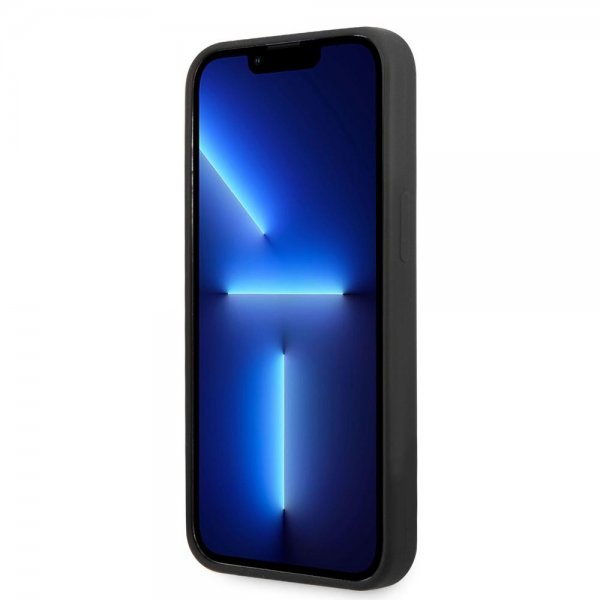 Guess iPhone 13 Pro -silikonikuori, metallilogo, 4G, musta