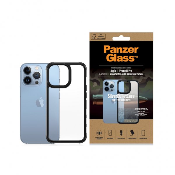 PanzerGlass iPhone 13 Pro Suojakuori SilverBullet Case Musta