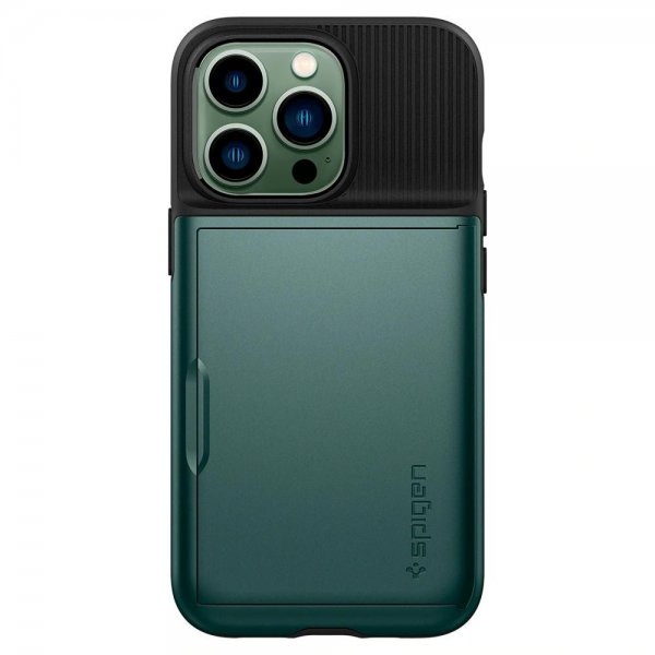 Spigen iPhone 13 Pro -suojakuori Slim Armor CS Midnight Green
