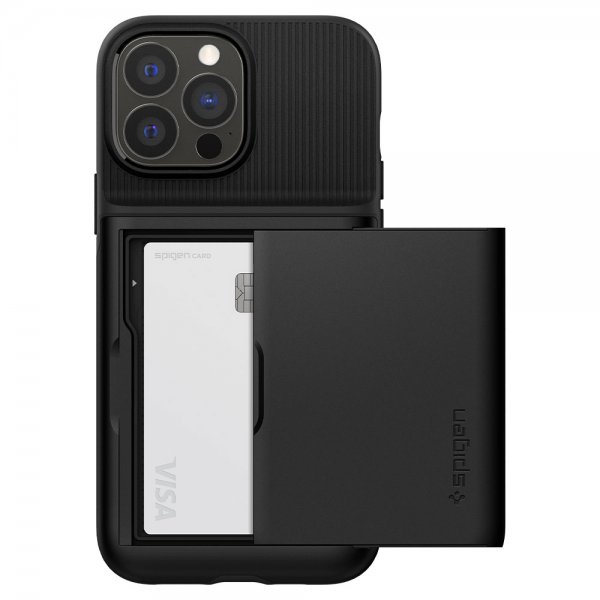 Spigen iPhone 13 Pro -suojakuori, Slim Armor CS, musta