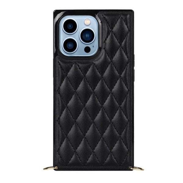 iPhone 13 Pro Square -suojakuori hihnalla, musta
