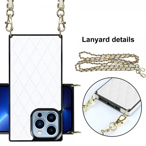 iPhone 13 Pro Square Strap -suojakuori, valkoinen
