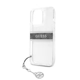 Guess iPhone 13 Pro -suojakuori Stripe Charm, harmaa